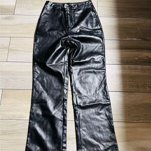 Black Faux Leather Pants